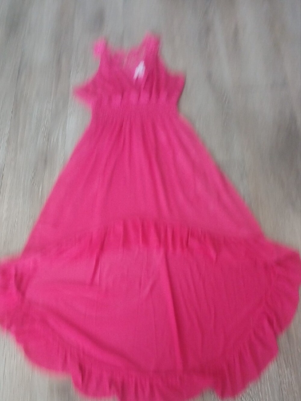 Girls Pink High-Low Ruffle Dress - Picture 8 of 8